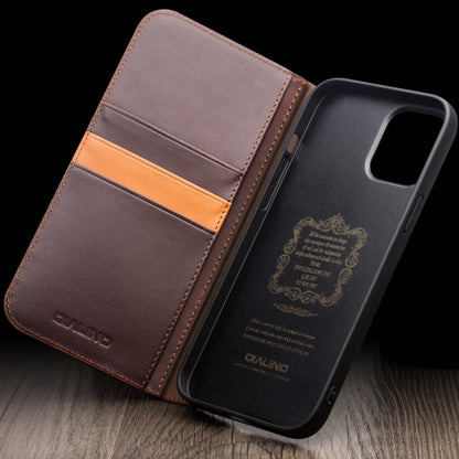 For iPhone 15 Pro QIALINO Classic Gen2 Genuine Leather Phone Case(Brown) - iPhone 15 Pro Cases by QIALINO | Online Shopping South Africa | PMC Jewellery | Buy Now Pay Later Mobicred