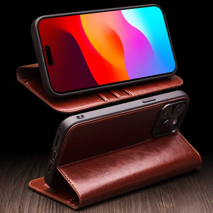 For iPhone 16 Pro QIALINO Classic Genuine Leather Phone Case(Black) - iPhone 16 Pro Cases by QIALINO | Online Shopping South Africa | PMC Jewellery | Buy Now Pay Later Mobicred