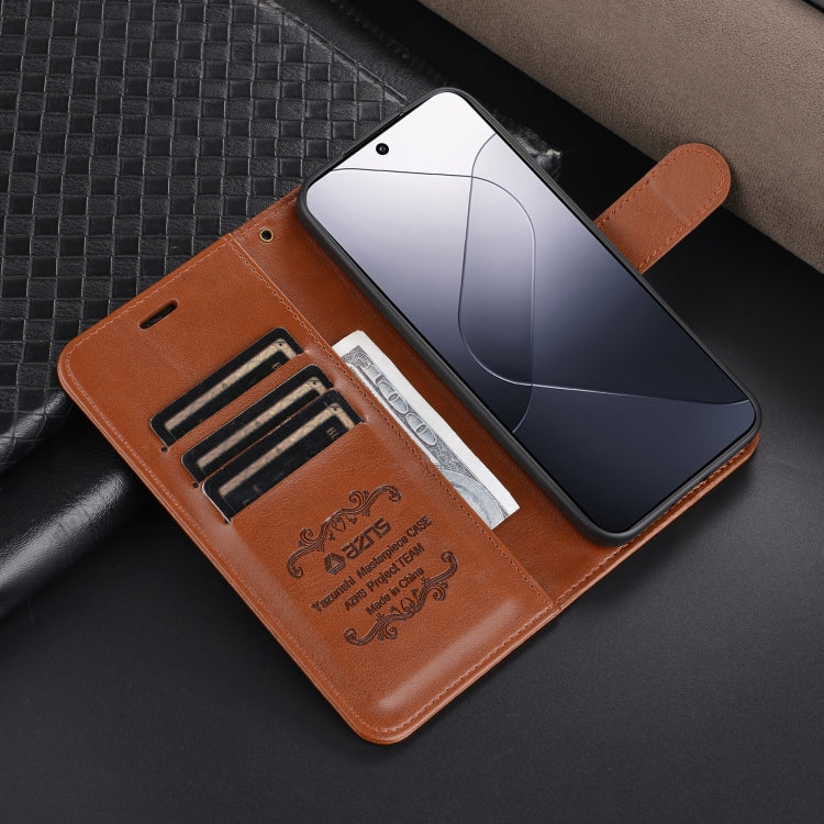 For Xiaomi 14 Pro AZNS Sheepskin Texture Flip Leather Phone Case(Black) - free shipping - PMC Jewellery - Order now!