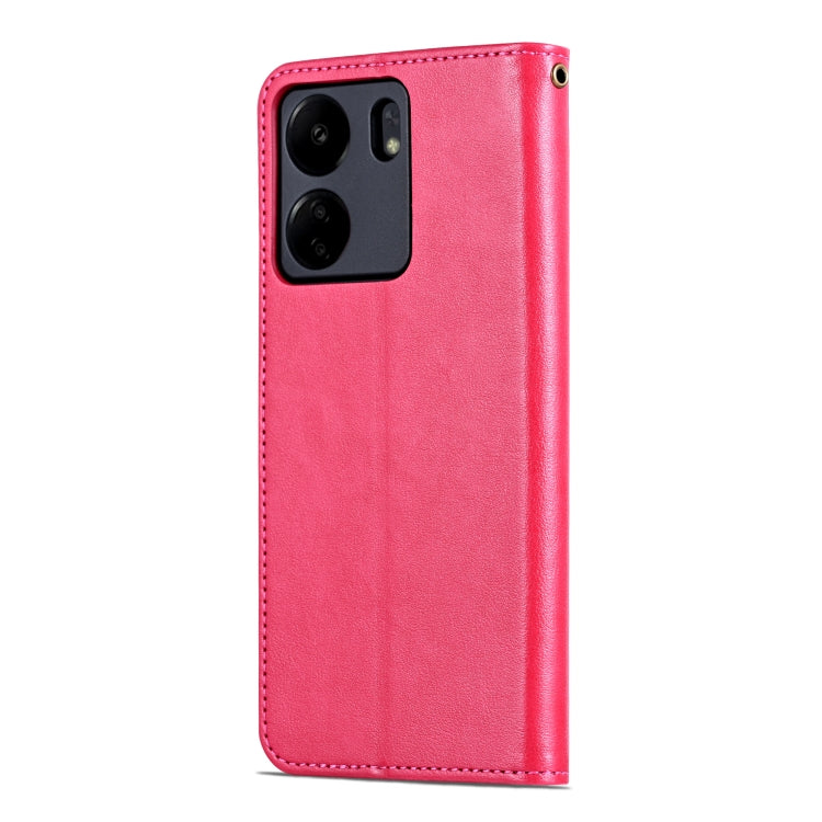 For Xiaomi Poco C65/Redmi 13C AZNS Sheepskin Texture Flip Leather Phone Case(Red) - Xiaomi Cases by AZNS | Online Shopping South Africa | PMC TechLife | Buy Now Pay Later Mobicred