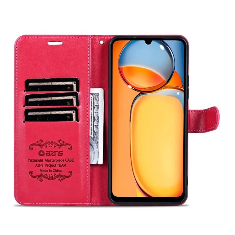 For Xiaomi Poco C65/Redmi 13C AZNS Sheepskin Texture Flip Leather Phone Case(Red) - Xiaomi Cases by AZNS | Online Shopping South Africa | PMC Jewellery | Buy Now Pay Later Mobicred