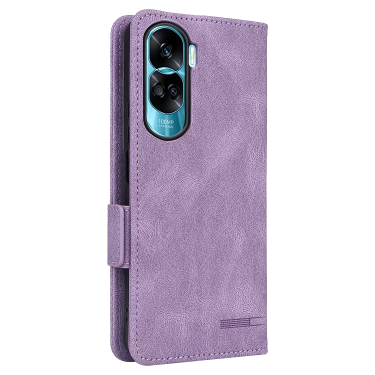 For Honor X50i / 90 Lite Magnetic Clasp Flip Leather Phone Case(Purple) - Motorola Cases by PMC Jewellery | Online Shopping South Africa | PMC Jewellery