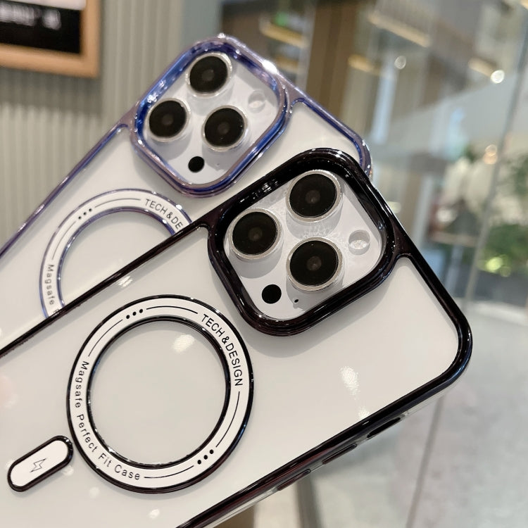 For iPhone 11 Pro MagSafe Magnetic Transparent TPU Electroplated Phone Case(Silver) - iPhone 11 Pro Cases by PMC Jewellery | Online Shopping South Africa | PMC Jewellery