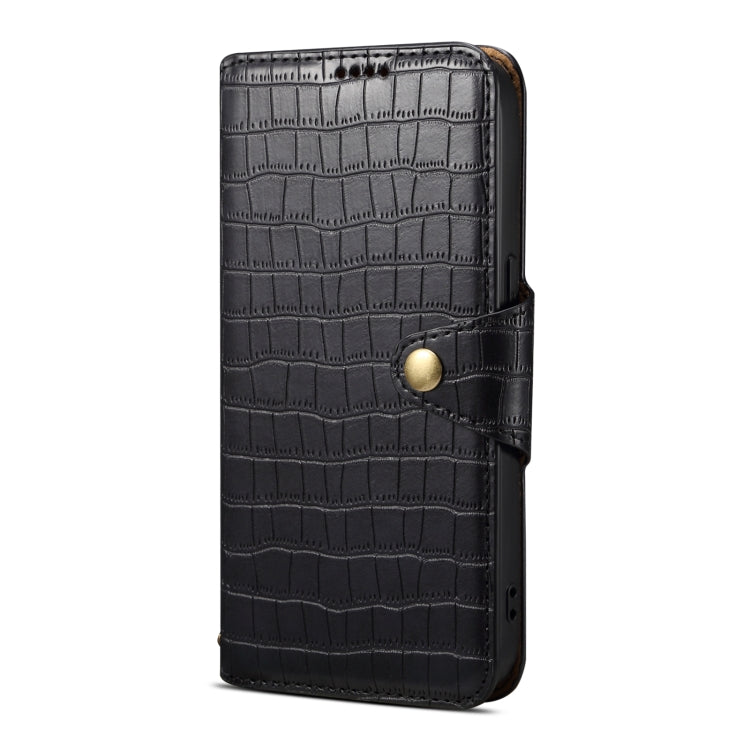 For iPhone 16 Pro Denior Crocodile Texture Oil Edge Leather Phone Case(Black) - free shipping - PMC Jewellery - Order now!