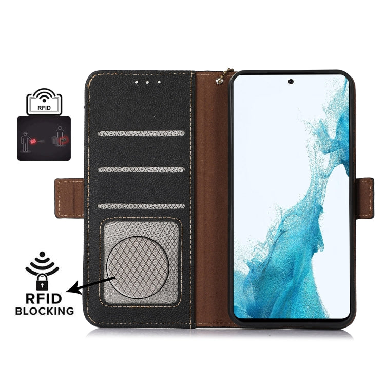 For Huawei Mate 60 Side-Magnetic TJ Genuine Leather RFID Phone Case(Black) - Huawei Cases by PMC TechLife | Online Shopping South Africa | PMC TechLife | Buy Now Pay Later Mobicred