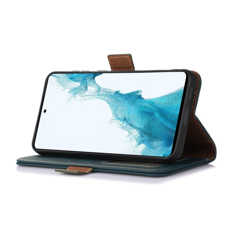 For Huawei Mate 60 Pro Side-Magnetic TJ Genuine Leather RFID Phone Case(Green) - Huawei Cases by PMC TechLife | Online Shopping South Africa | PMC TechLife | Buy Now Pay Later Mobicred
