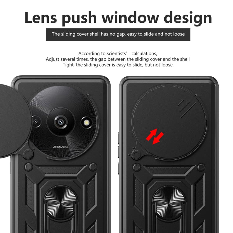 For Xiaomi Redmi A3 Sliding Camera Cover Design TPU Hybrid PC Phone Case(Red) - Xiaomi Cases by PMC TechLife | Online Shopping South Africa | PMC TechLife | Buy Now Pay Later Mobicred