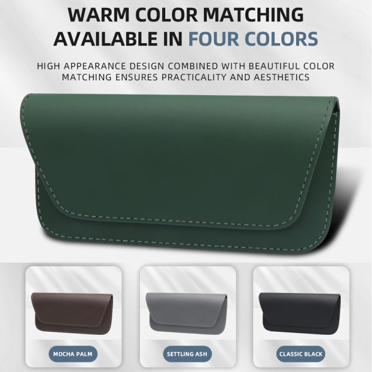 3064 Napa Texture Leather Car Glasses Storage Bag(Grey) - Sunglasses & Glasses Clips by PMC TechLife | Online Shopping South Africa | PMC TechLife | Buy Now Pay Later Mobicred