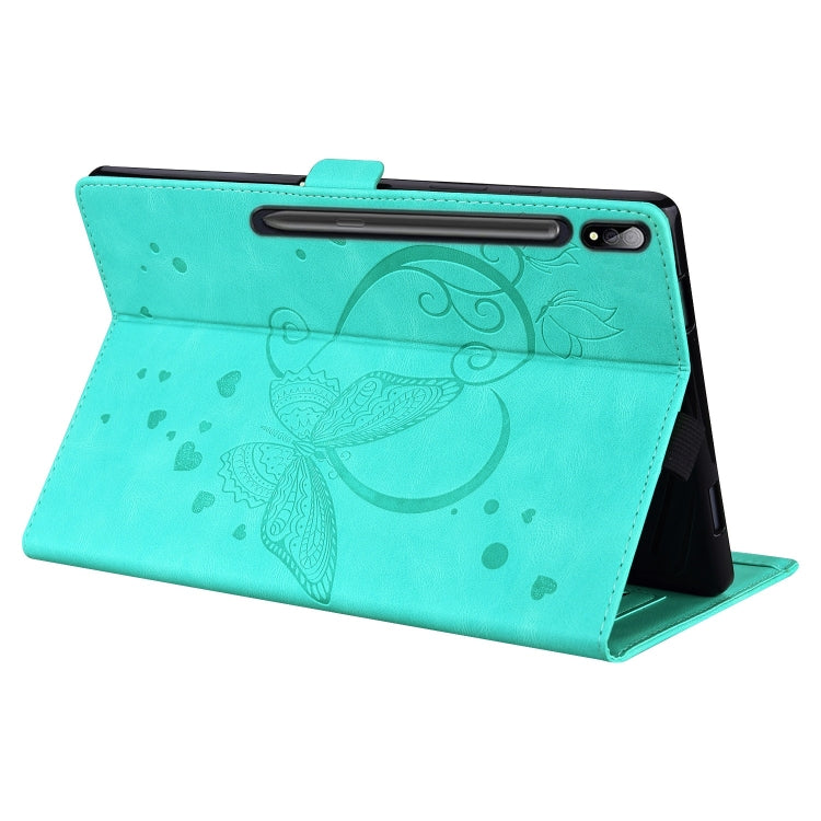 For Samsung Galaxy Tab S9 FE+ Love Butterfly Embossed Leather Tablet Case(Mint Green) - free shipping - PMC Jewellery - Order now!
