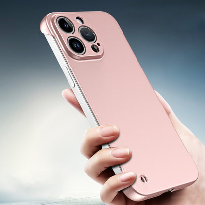 For iPhone 12 Frameless Metallic Paint Hybrid PC Phone Case(Rose Gold) - iPhone 12 / 12 Pro Cases by PMC Jewellery | Online Shopping South Africa | PMC Jewellery | Buy Now Pay Later Mobicred