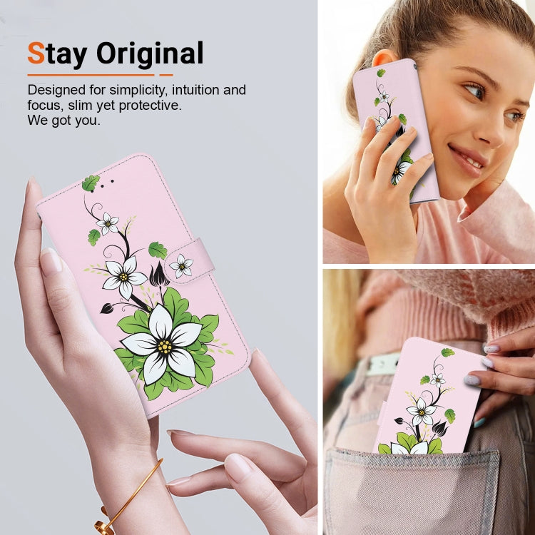 For Google Pixel 9 Pro Crystal Texture Colored Drawing Leather Phone Case(Lily) - Google Cases by PMC TechLife | Online Shopping South Africa | PMC TechLife | Buy Now Pay Later Mobicred