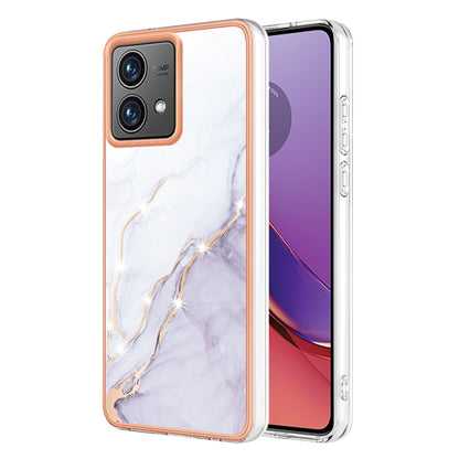 For Motorola Moto G84 Electroplating Marble Dual-side IMD Phone Case(White 006) - Motorola Cases by PMC Jewellery | Online Shopping South Africa | PMC Jewellery | Buy Now Pay Later Mobicred