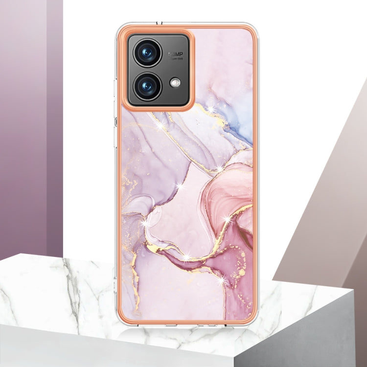 For Motorola Moto G84 Electroplating Marble Dual-side IMD Phone Case(Rose Gold 005) - Motorola Cases by PMC Jewellery | Online Shopping South Africa | PMC Jewellery | Buy Now Pay Later Mobicred