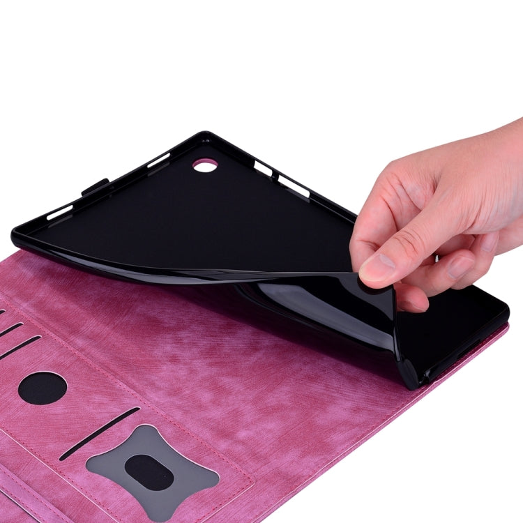 For iPad Pro 13 2024 Cartoon Sakura Cat Embossed Smart Leather Tablet Case(Rose Red) - iPad Pro 13 2024 Cases by PMC TechLife | Online Shopping South Africa | PMC TechLife | Buy Now Pay Later Mobicred