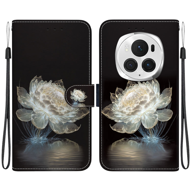 For Honor Magic6 Pro Crystal Texture Colored Drawing Leather Phone Case(Crystal Peony) - Honor Cases by PMC Jewellery | Online Shopping South Africa | PMC Jewellery | Buy Now Pay Later Mobicred