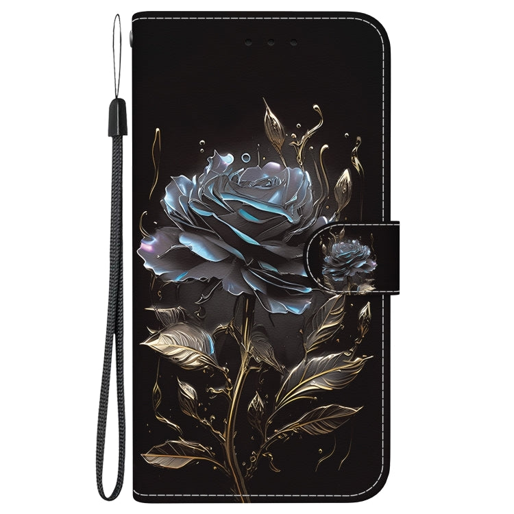 For Honor Magic6 Pro Crystal Texture Colored Drawing Leather Phone Case(Black Rose) - Honor Cases by PMC Jewellery | Online Shopping South Africa | PMC Jewellery | Buy Now Pay Later Mobicred