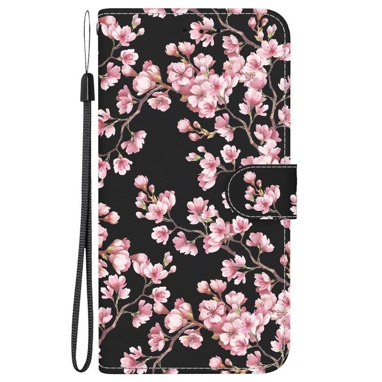 For iPhone 16e Crystal Texture Colored Drawing Leather Phone Case(Plum Bossom) - iPhone 16e Cases by PMC TechLife | Online Shopping South Africa | PMC TechLife | Buy Now Pay Later Mobicred