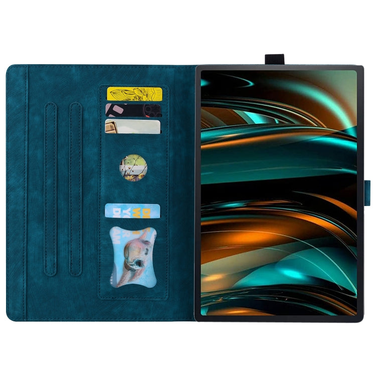 For Lenovo Tab M11 / Xiaoxin Pad 11 2024 Cartoon Sakura Cat Embossed Leather Tablet Case(Blue) - free shipping - PMC TechLife - Order now!
