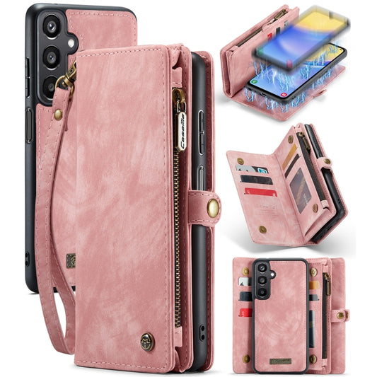 For Samsung Galaxy A15 5G CaseMe 008 Multifunctional Zipper Wallet Leather Phone Case with Lanyard(Pink) - Galaxy Phone Cases by CaseMe | Online Shopping South Africa | PMC Jewellery | Buy Now Pay Later Mobicred