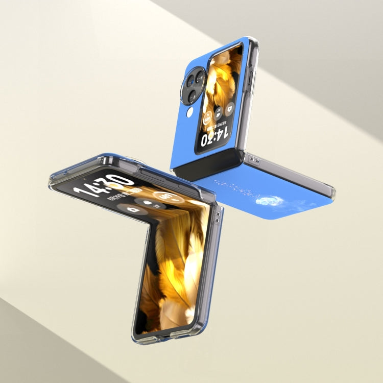 For OPPO Find N3 Flip Painted Pattern PC Phone Case(Blue Flower) - Find N3 Flip Cases by PMC TechLife | Online Shopping South Africa | PMC TechLife | Buy Now Pay Later Mobicred