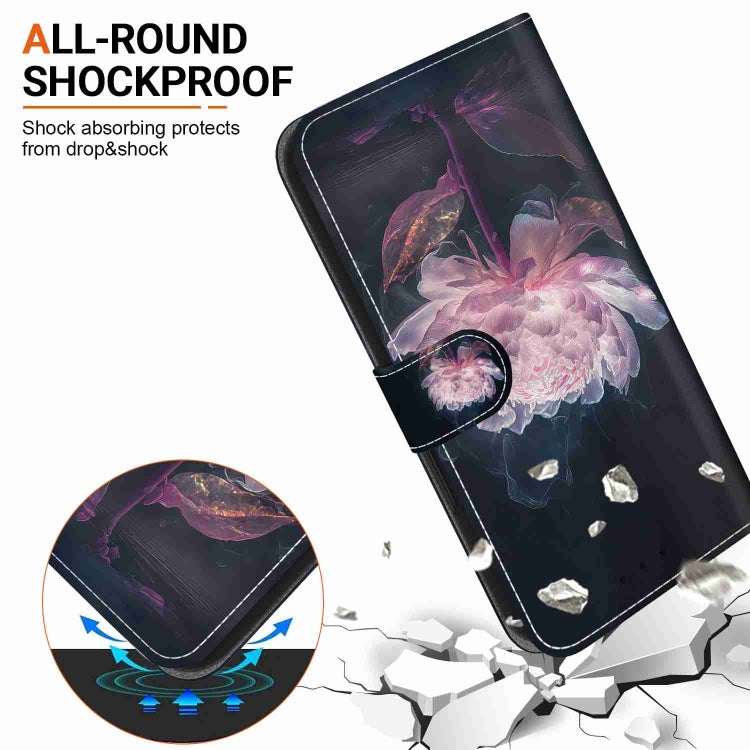For Xiaomi 13 Pro 5G Crystal Texture Colored Drawing Leather Phone Case(Purple Peony) - 13 Pro Cases by PMC TechLife | Online Shopping South Africa | PMC TechLife | Buy Now Pay Later Mobicred
