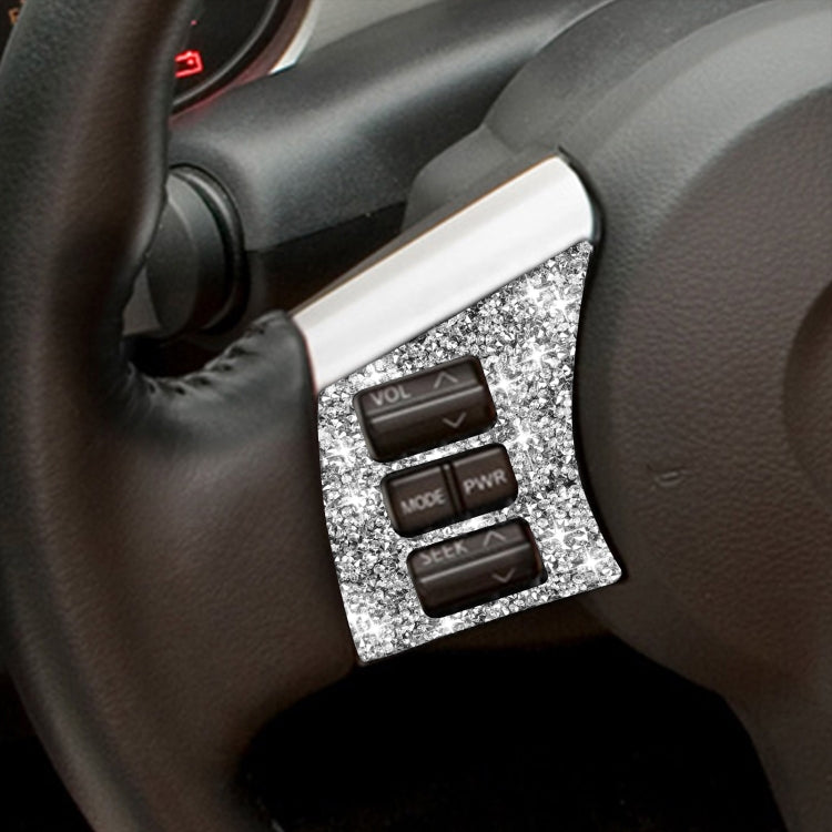 For Nissan 350Z 2003-2009 2pcs Car Steering Wheel Button Frame C Diamond Sticker,Left and Right Drive Universal - Car Interior Mouldings by PMC TechLife | Online Shopping South Africa | PMC TechLife | Buy Now Pay Later Mobicred