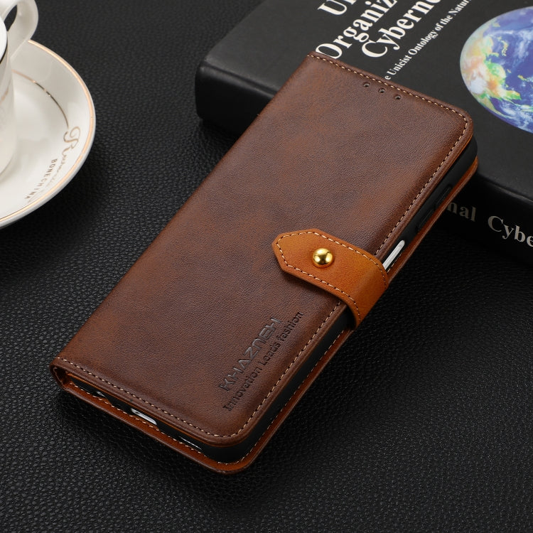 For Google Pixel 9 KHAZNEH Dual-color Cowhide Texture Flip Leather Phone Case(Brown) - Google Cases by PMC TechLife | Online Shopping South Africa | PMC TechLife | Buy Now Pay Later Mobicred