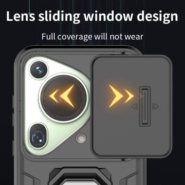 For Huawei Pura 70 Ultra Sliding Camshield TPU + PC Shockproof Phone Case with Holder(Black) - free shipping - PMC TechLife - Order now!