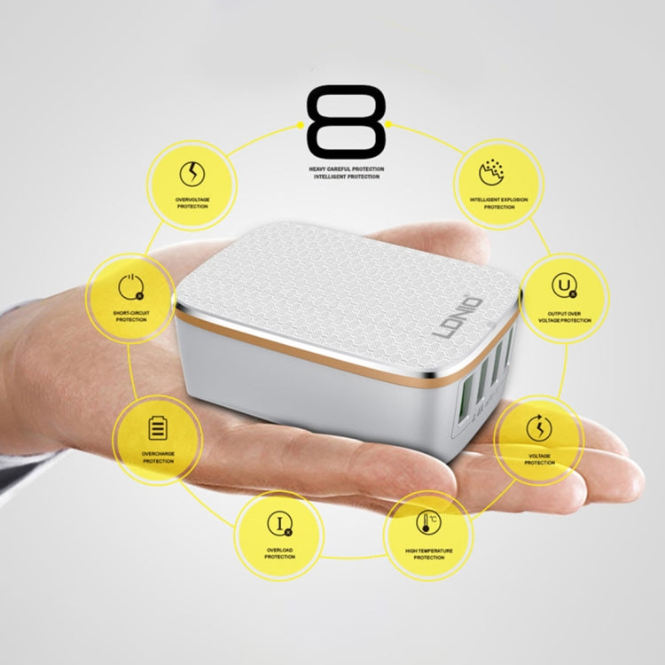 LDNIO A3304 17W 3 USB Interfaces Travel Charger Mobile Phone Charger, EU Plug - USB Charger by LDNIO | Online Shopping South Africa | PMC TechLife | Buy Now Pay Later Mobicred