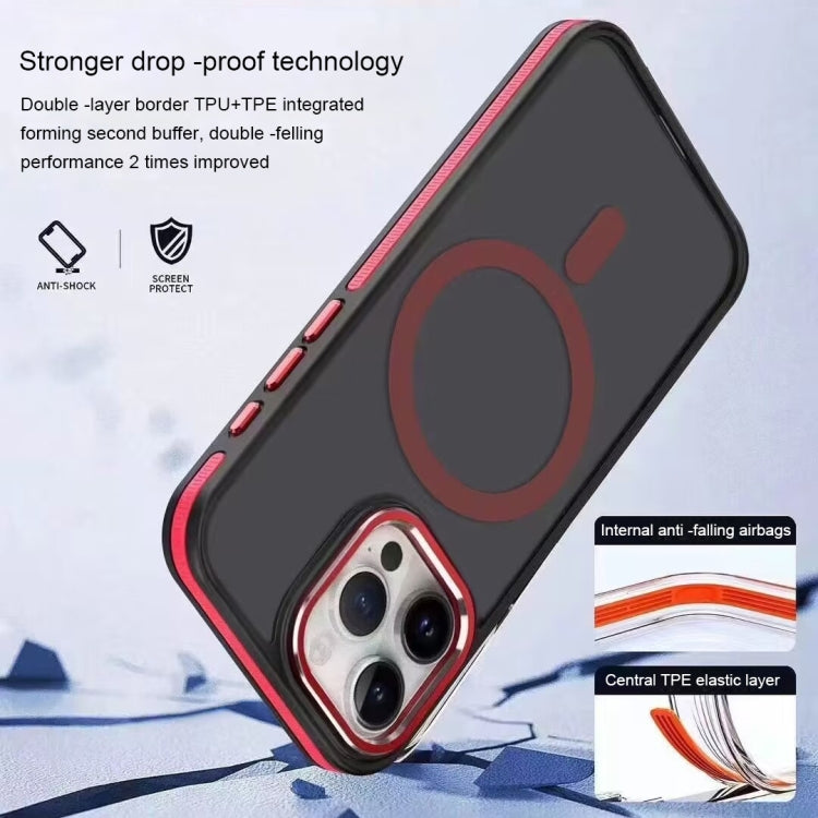 For iPhone 14 Pro Two-color Frosted MagSafe Magnetic Phone Case(Red) - iPhone 14 Pro Cases by PMC TechLife | Online Shopping South Africa | PMC TechLife