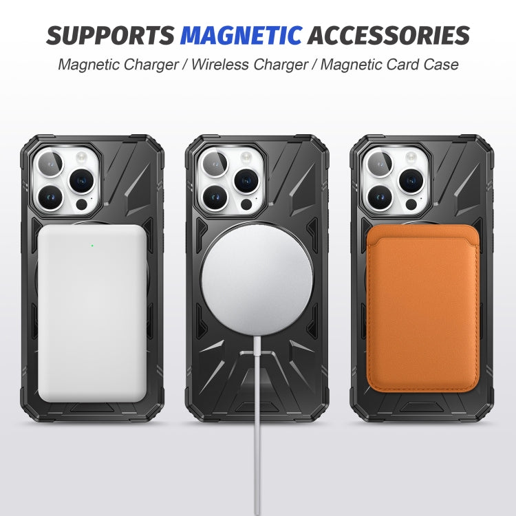 For iPhone 15 Plus MagSafe Magnetic Shockproof Phone Case with Ring Holder(Black) - iPhone 15 Plus Cases by PMC Jewellery | Online Shopping South Africa | PMC Jewellery