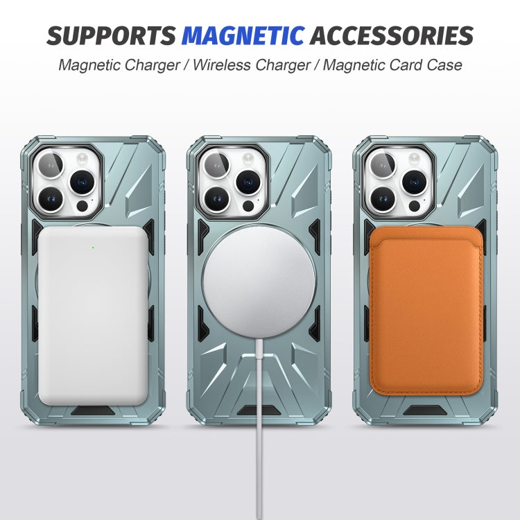 For iPhone 15 MagSafe Magnetic Shockproof Phone Case with Ring Holder(Green) - iPhone 15 Cases by PMC TechLife | Online Shopping South Africa | PMC TechLife