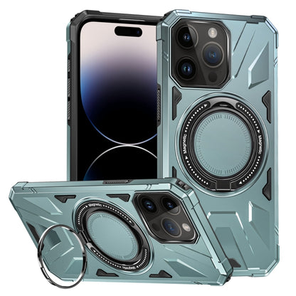 For iPhone 14 Pro MagSafe Magnetic Shockproof Phone Case with Ring Holder(Green) - iPhone 14 Pro Cases by PMC Jewellery | Online Shopping South Africa | PMC Jewellery