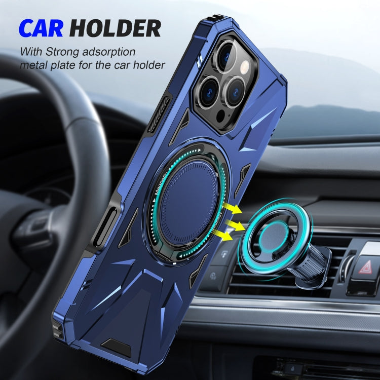 For iPhone 16 Pro Max MagSafe Magnetic Shockproof Phone Case with Ring Holder(Navy Blue) - iPhone 16 Pro Max Cases by PMC TechLife | Online Shopping South Africa | PMC TechLife | Buy Now Pay Later Mobicred