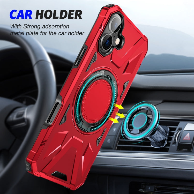 For iPhone 16 Plus MagSafe Magnetic Shockproof Phone Case with Ring Holder(Red) - iPhone 16 Plus Cases by PMC TechLife | Online Shopping South Africa | PMC TechLife | Buy Now Pay Later Mobicred