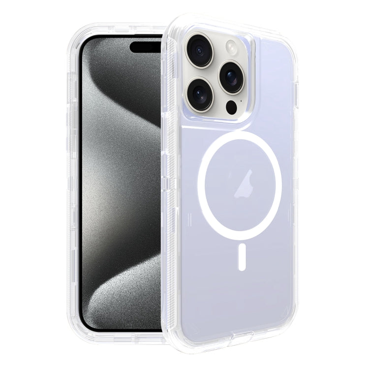 For iPhone 15 Pro Shockproof MagSafe Magnetic Phone Case(Transparent) - iPhone 15 Pro Cases by PMC TechLife | Online Shopping South Africa | PMC TechLife