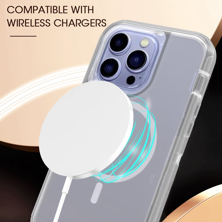 For iPhone 13 Shockproof MagSafe Magnetic Phone Case(Transparent Grey) - iPhone 13 Cases by PMC TechLife | Online Shopping South Africa | PMC TechLife
