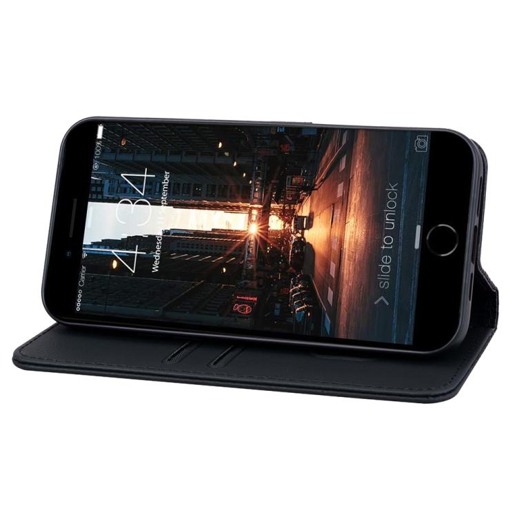 For iPhone 16e Business Diamond Buckle Leather Phone Case with Lanyard(Black) - iPhone 16e Cases by PMC TechLife | Online Shopping South Africa | PMC TechLife | Buy Now Pay Later Mobicred