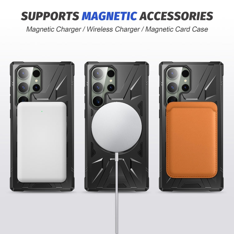 For Samsung Galaxy S24 Ultra 5G MagSafe Magnetic Shockproof Phone Case with Ring Holder(Black) - Galaxy S24 Ultra 5G Cases by PMC TechLife | Online Shopping South Africa | PMC TechLife