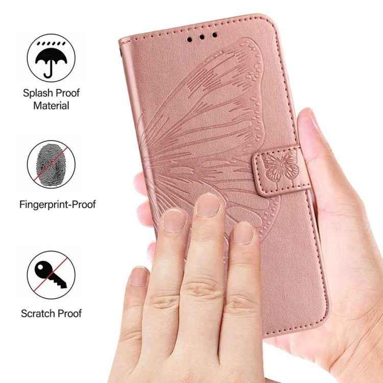 For Huawei Pura 70 Embossed Butterfly Leather Phone Case(Rose Gold) - Huawei Cases by PMC Jewellery | Online Shopping South Africa | PMC Jewellery | Buy Now Pay Later Mobicred