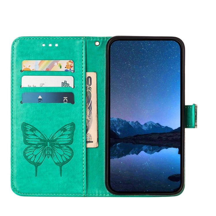 For Huawei Pura 70 Embossed Butterfly Leather Phone Case(Green) - Huawei Cases by PMC Jewellery | Online Shopping South Africa | PMC Jewellery | Buy Now Pay Later Mobicred