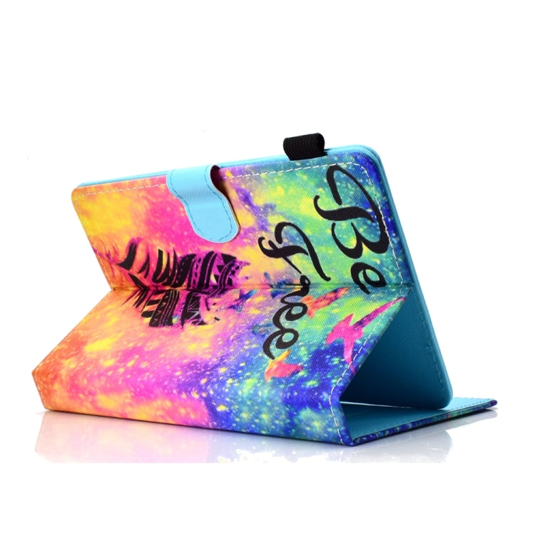 For 10 inch Universal Colored Drawing Stitching Leather Tablet Case(Feather) - 10 - 11 inch by PMC TechLife | Online Shopping South Africa | PMC TechLife | Buy Now Pay Later Mobicred