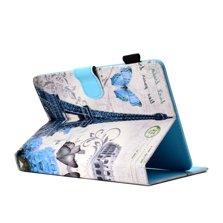 For 10 inch Universal Colored Drawing Stitching Leather Tablet Case(Iron Tower) - 10 - 11 inch by PMC TechLife | Online Shopping South Africa | PMC TechLife | Buy Now Pay Later Mobicred