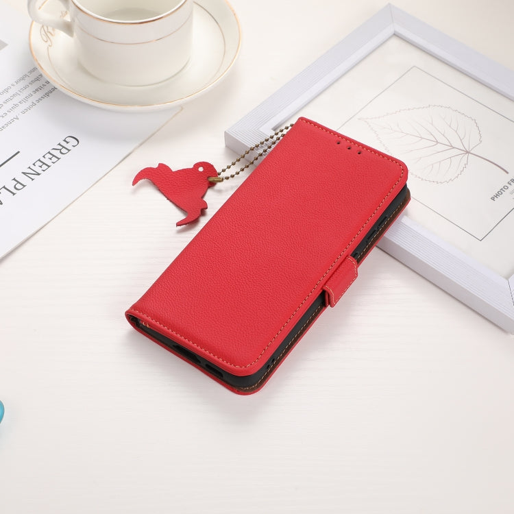 For Google Pixel 9 Pro Side-Magnetic TJ Genuine Leather RFID Phone Case(Red) - Google Cases by PMC TechLife | Online Shopping South Africa | PMC TechLife | Buy Now Pay Later Mobicred