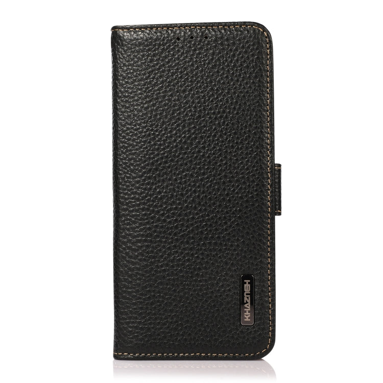 For Google Pixel 9 KHAZNEH Side-Magnetic Litchi Genuine Leather RFID Phone Case(Black) - free shipping - PMC TechLife - Order now!