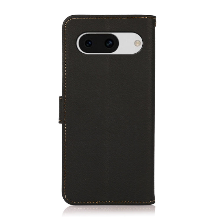 For Google Pixel 8a KHAZNEH Custer Genuine Leather RFID Phone Case(Black) - Google Cases by PMC TechLife | Online Shopping South Africa | PMC TechLife | Buy Now Pay Later Mobicred