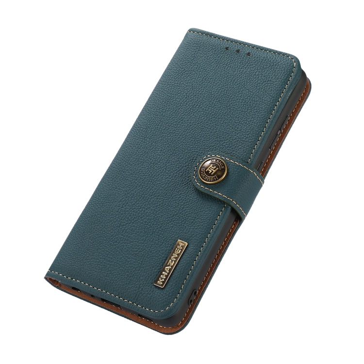 For Google Pixel 9a KHAZNEH Custer Genuine Leather RFID Phone Case(Green) - Google Cases by PMC TechLife | Online Shopping South Africa | PMC TechLife | Buy Now Pay Later Mobicred