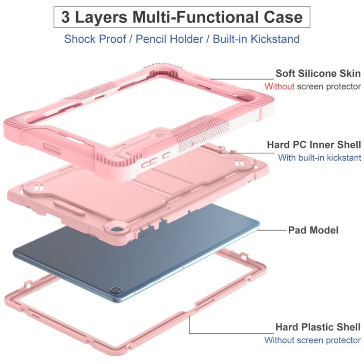 For Honor Pad X8 Shockproof Silicone Hybrid PC Tablet Case with Holder(Rose Gold) - Honor by PMC TechLife | Online Shopping South Africa | PMC TechLife | Buy Now Pay Later Mobicred