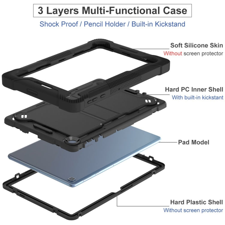 For Honor Pad X8 Shockproof Silicone Hybrid PC Tablet Case with Holder(Black) - Honor by PMC Jewellery | Online Shopping South Africa | PMC Jewellery