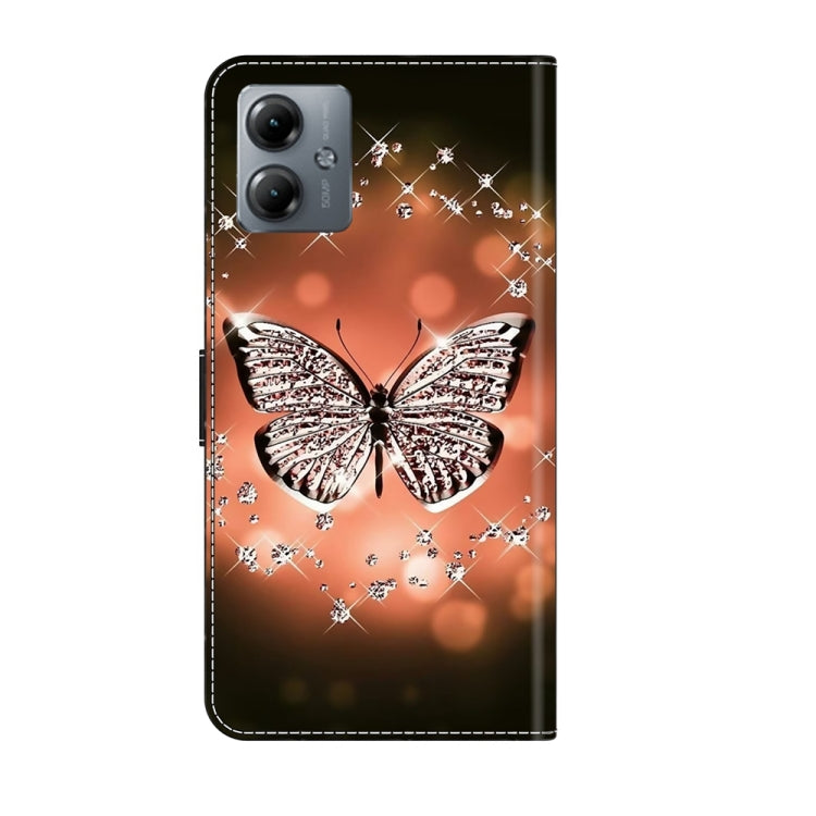 For Motorola Moto G14 Crystal 3D Shockproof Protective Leather Phone Case(Crystal Butterfly) - Motorola Cases by PMC TechLife | Online Shopping South Africa | PMC TechLife | Buy Now Pay Later Mobicred